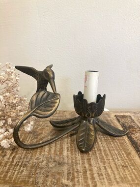 Vintage Taiwan Metal Hummingbird Light Fixture